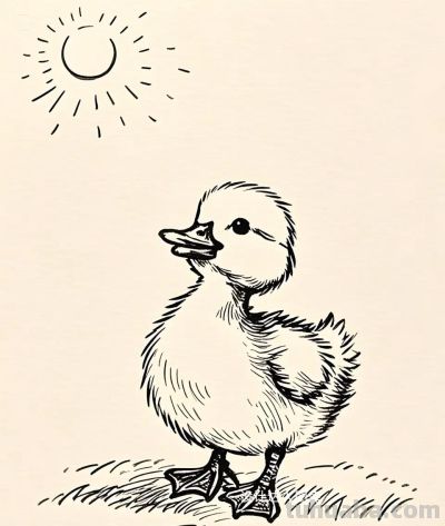 简笔画｜简约插画｜小鸭子 - 图画吧TUHUABA