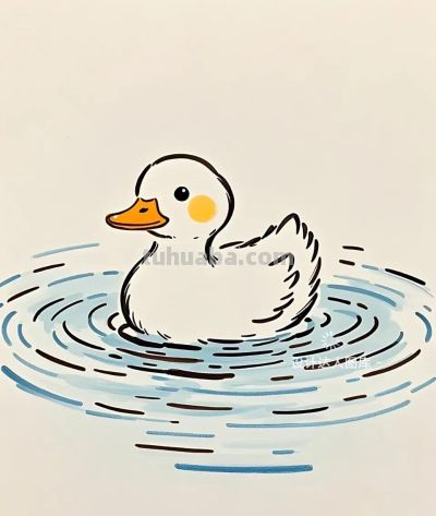 简笔画｜简约插画｜小鸭子 - 图画吧TUHUABA