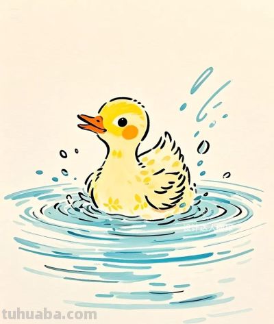 简笔画｜简约插画｜小鸭子 - 图画吧TUHUABA