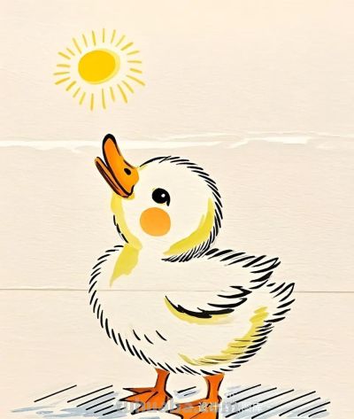 简笔画｜简约插画｜小鸭子 - 图画吧TUHUABA