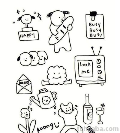 简笔画物品-手帐素材 ⌯>ᴗo⌯ಣ - 图画吧TUHUABA