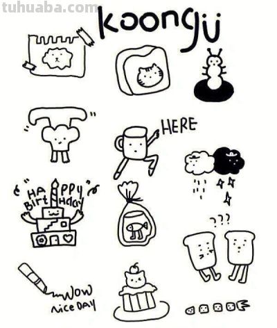 简笔画物品-手帐素材 ⌯>ᴗo⌯ಣ - 图画吧TUHUABA