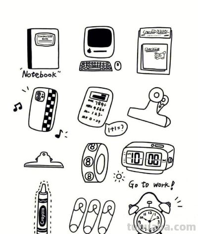 简笔画物品-手帐素材 ⌯>ᴗo⌯ಣ - 图画吧TUHUABA