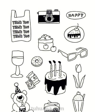 简笔画物品-手帐素材 ⌯>ᴗo⌯ಣ - 图画吧TUHUABA