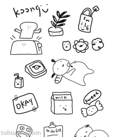 简笔画物品-手帐素材 ⌯>ᴗo⌯ಣ - 图画吧TUHUABA