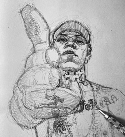 要帅不要命！他仅一支铅笔，狂粉130万，这素描超纲到“违规” - 图画吧TUHUABA