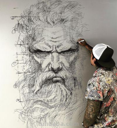 要帅不要命！他仅一支铅笔，狂粉130万，这素描超纲到“违规” - 图画吧TUHUABA