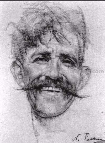 被列宾认为“俄罗斯最天才的画家”尼古拉·费欣素描高清作品80幅 - 图画吧TUHUABA