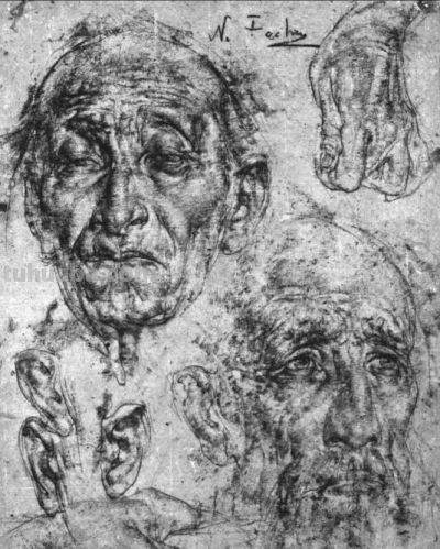 被列宾认为“俄罗斯最天才的画家”尼古拉·费欣素描高清作品80幅 - 图画吧TUHUABA