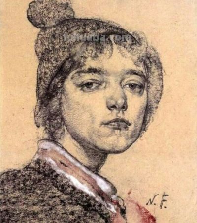 被列宾认为“俄罗斯最天才的画家”尼古拉·费欣素描高清作品80幅 - 图画吧TUHUABA