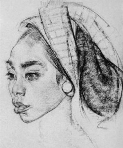 被列宾认为“俄罗斯最天才的画家”尼古拉·费欣素描高清作品80幅 - 图画吧TUHUABA