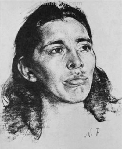 被列宾认为“俄罗斯最天才的画家”尼古拉·费欣素描高清作品80幅 - 图画吧TUHUABA