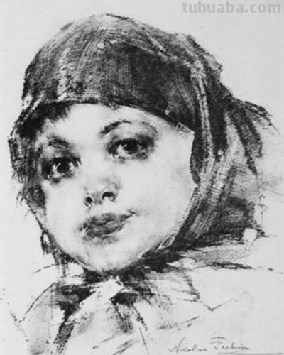 被列宾认为“俄罗斯最天才的画家”尼古拉·费欣素描高清作品80幅 - 图画吧TUHUABA