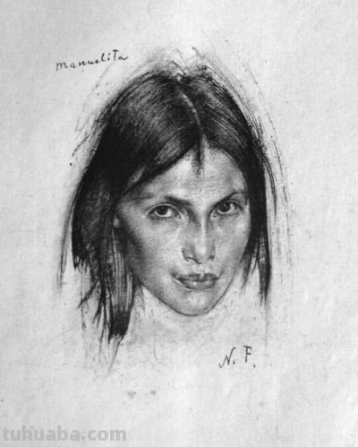 被列宾认为“俄罗斯最天才的画家”尼古拉·费欣素描高清作品80幅 - 图画吧TUHUABA