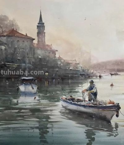 塞尔维亚水彩画家杜桑·杜卡里克作品 - 图画吧TUHUABA