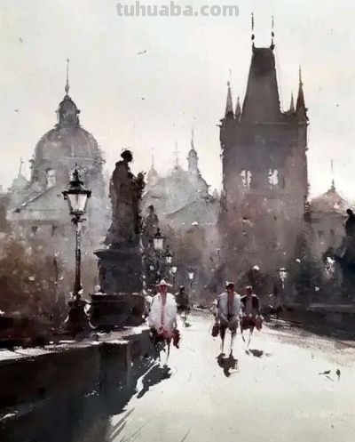 塞尔维亚水彩画家杜桑·杜卡里克作品 - 图画吧TUHUABA