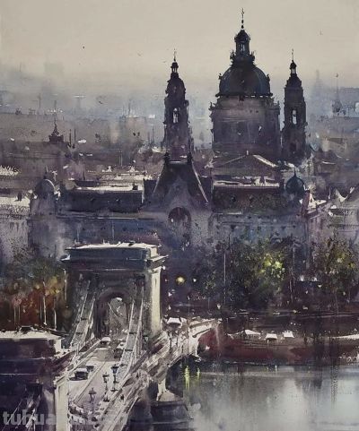 塞尔维亚水彩画家杜桑·杜卡里克作品 - 图画吧TUHUABA