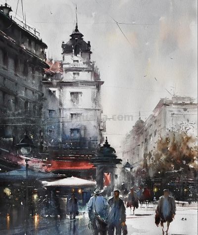 塞尔维亚水彩画家杜桑·杜卡里克作品 - 图画吧TUHUABA