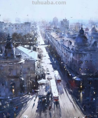 塞尔维亚水彩画家杜桑·杜卡里克作品 - 图画吧TUHUABA