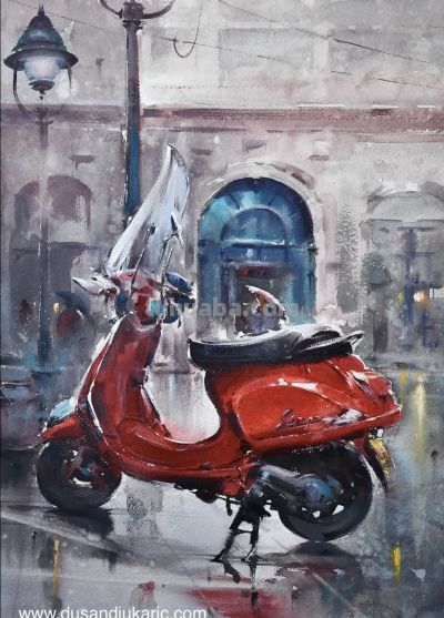 塞尔维亚水彩画家杜桑·杜卡里克作品 - 图画吧TUHUABA