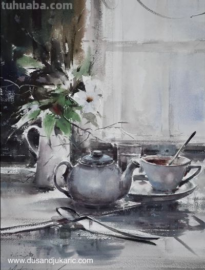 塞尔维亚水彩画家杜桑·杜卡里克作品 - 图画吧TUHUABA