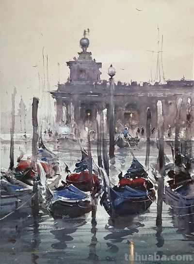 塞尔维亚水彩画家杜桑·杜卡里克作品 - 图画吧TUHUABA