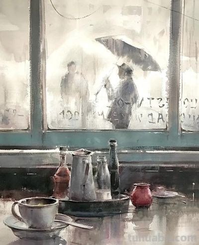 塞尔维亚水彩画家杜桑·杜卡里克作品 - 图画吧TUHUABA