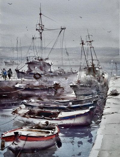 塞尔维亚水彩画家杜桑·杜卡里克作品 - 图画吧TUHUABA