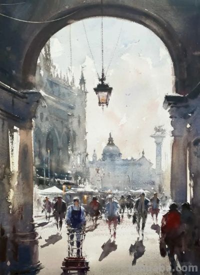 塞尔维亚水彩画家杜桑·杜卡里克作品 - 图画吧TUHUABA