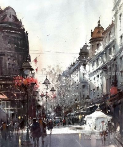 塞尔维亚水彩画家杜桑·杜卡里克作品 - 图画吧TUHUABA