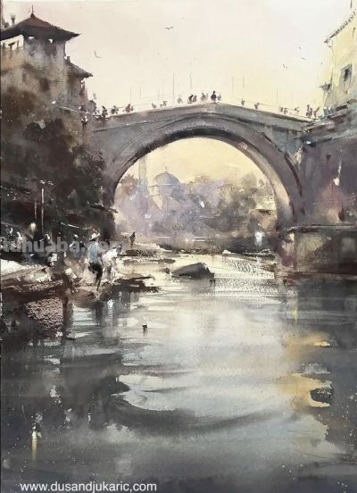 塞尔维亚水彩画家杜桑·杜卡里克作品 - 图画吧TUHUABA