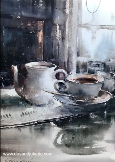 塞尔维亚水彩画家杜桑·杜卡里克作品 - 图画吧TUHUABA