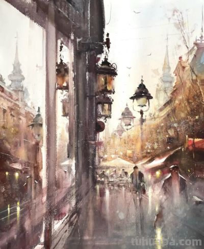 塞尔维亚水彩画家杜桑·杜卡里克作品 - 图画吧TUHUABA