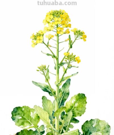 水彩画｜油菜花 - 图画吧TUHUABA
