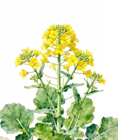 水彩画｜油菜花 - 图画吧TUHUABA
