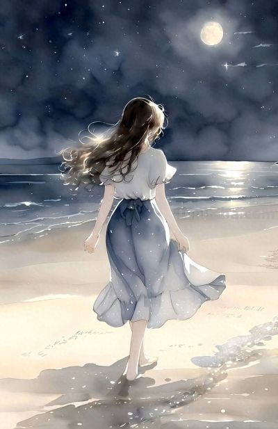 水彩风自由洒脱气质女子背影头像插画 - 今日头条