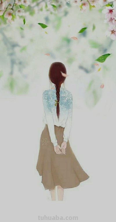 水彩风自由洒脱气质女子背影头像插画 - 图画吧TUHUABA