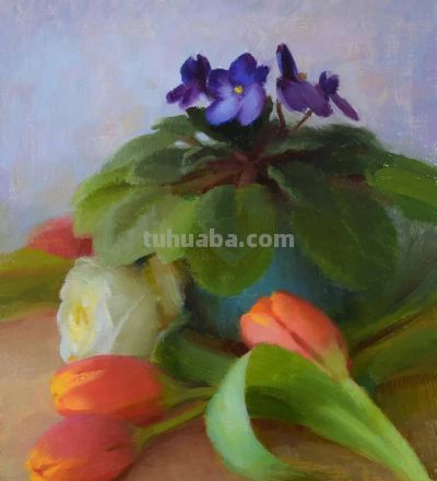 当代美国画家——泰勒·科雷亚静物花卉油画 - 图画吧TUHUABA
