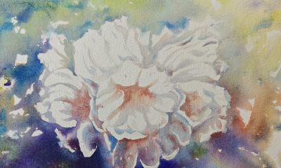 追光逐影，水彩杜鹃花 - 图画吧TUHUABA