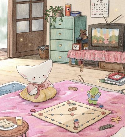 一组治愈系水彩插画系列，整体风格像一本可爱的童话绘本。 - 图画吧TUHUABA