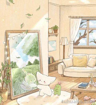 一组治愈系水彩插画系列，整体风格像一本可爱的童话绘本。 - 图画吧TUHUABA