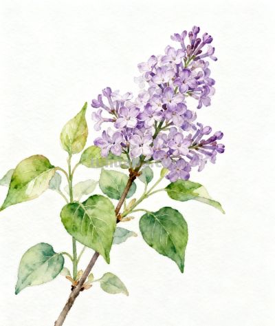 水彩画｜丁香花 - 图画吧TUHUABA