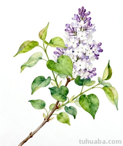 水彩画｜丁香花 - 图画吧TUHUABA