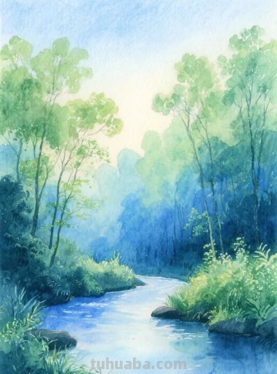 简单而美观水彩画 - 图画吧TUHUABA