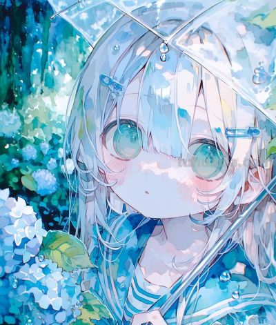 水彩百合少女 - 图画吧TUHUABA