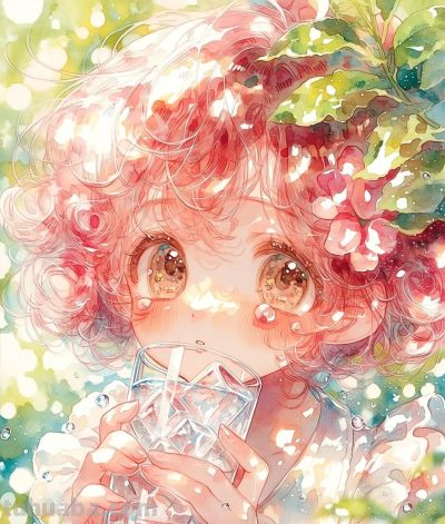 水彩百合少女 - 图画吧TUHUABA