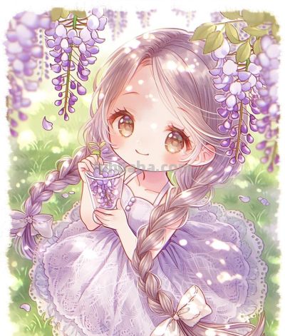 水彩百合少女 - 图画吧TUHUABA