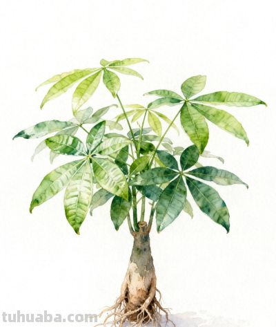 水彩画｜发财树 - 今日头条