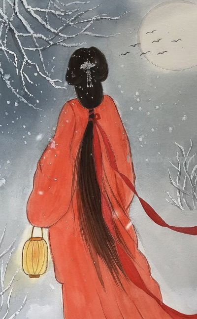 水彩少女插画：把少女千万种美画进画里，每一张都像在讲温柔心事 - 图画吧TUHUABA