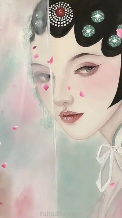 水彩少女插画：把少女千万种美画进画里，每一张都像在讲温柔心事 - 图画吧TUHUABA